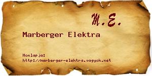 Marberger Elektra névjegykártya
